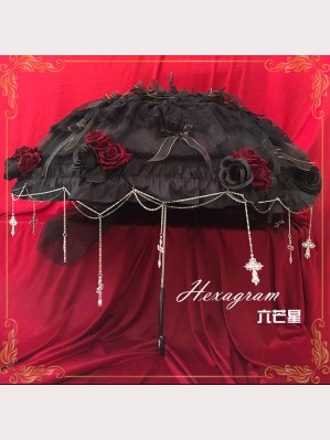 The Cross With Rose Lace Lolita Style Umbrella (HA46)